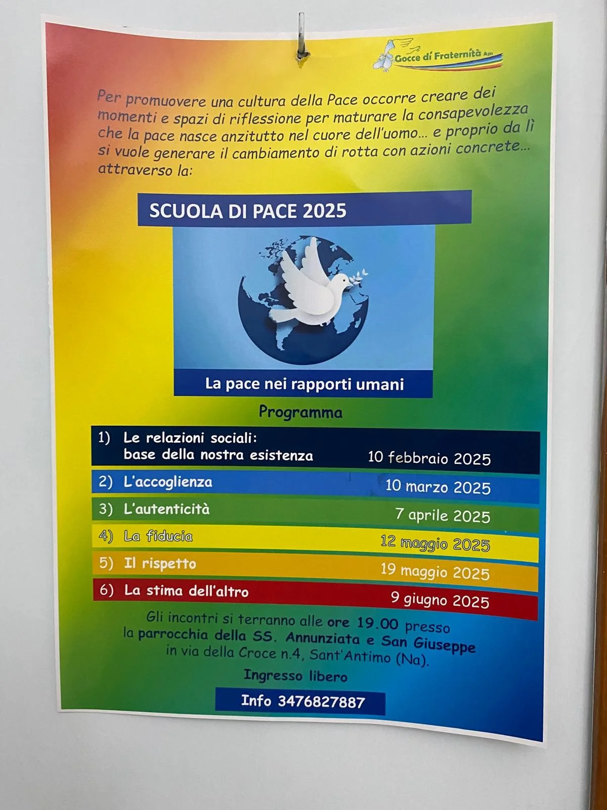 Goccia S. Antimo: le conclusioni della Scuola di Pace 2025